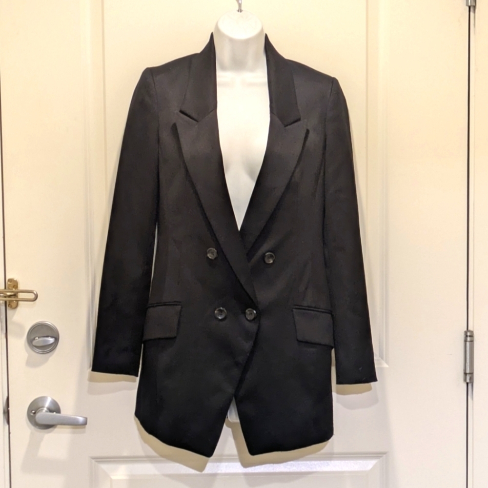 3/$30 EUC DIA Korea S Women's Double Breasted Tuxedo Jacket - SEE SIZE NOTES